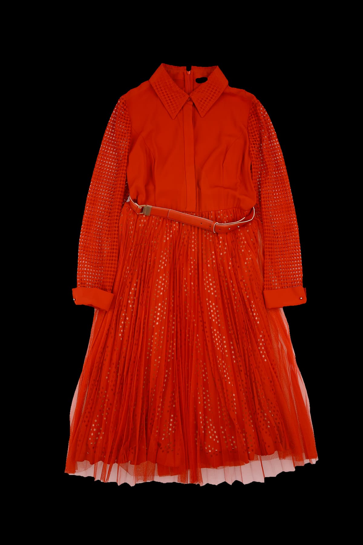 카라 시스루 벨트 원피스