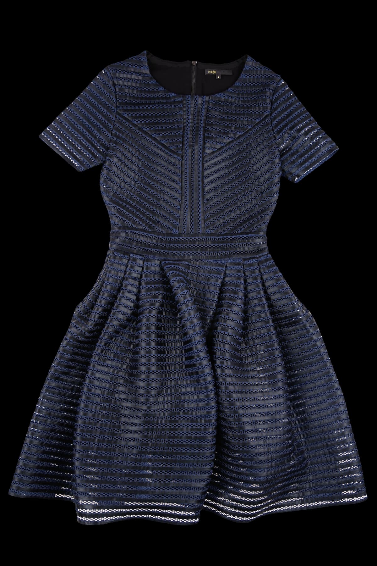 스트라이프 펀칭 원피스