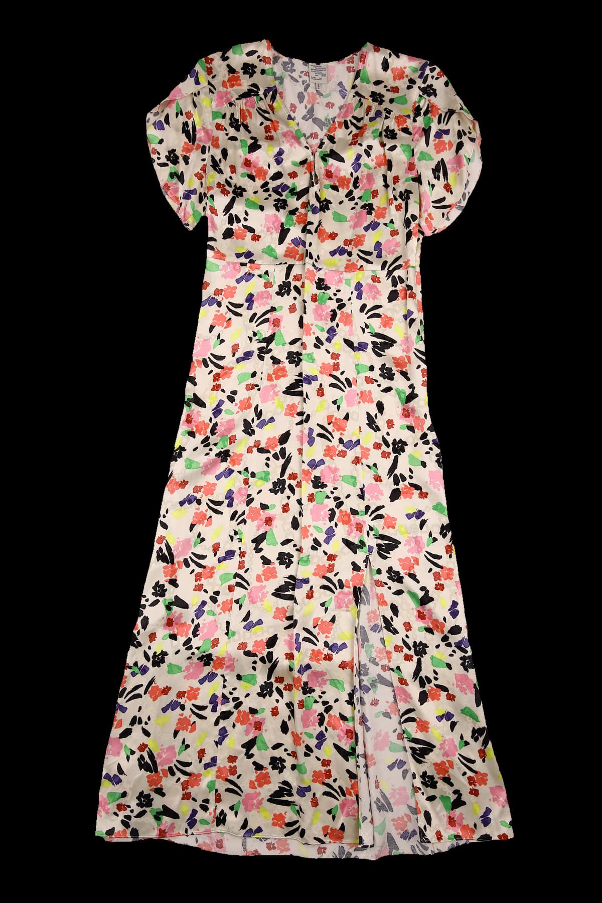 믹스 컬러 브이넥 원피스