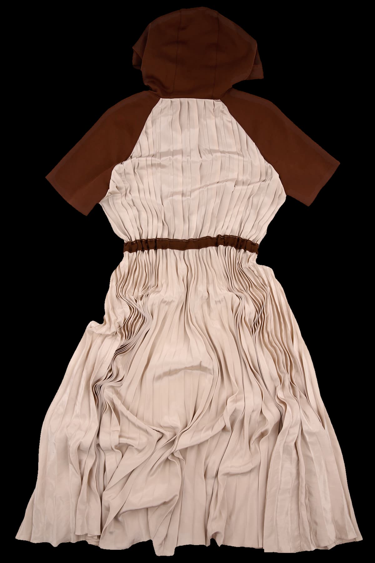 플리츠 배색 후드 원피스