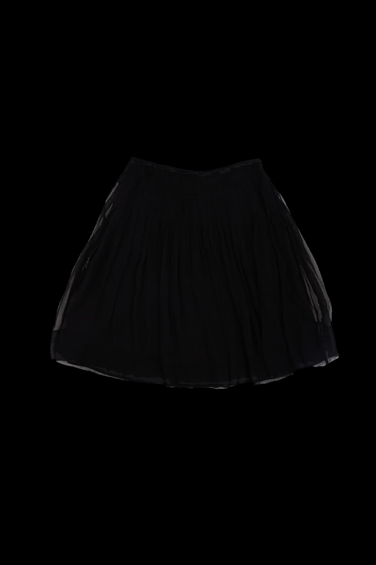 시스루 플리츠 스커트