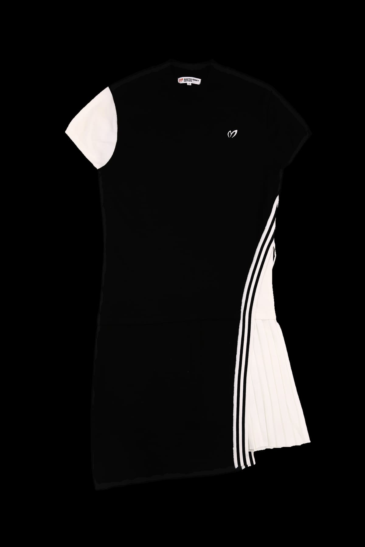 배색 니트 원피스