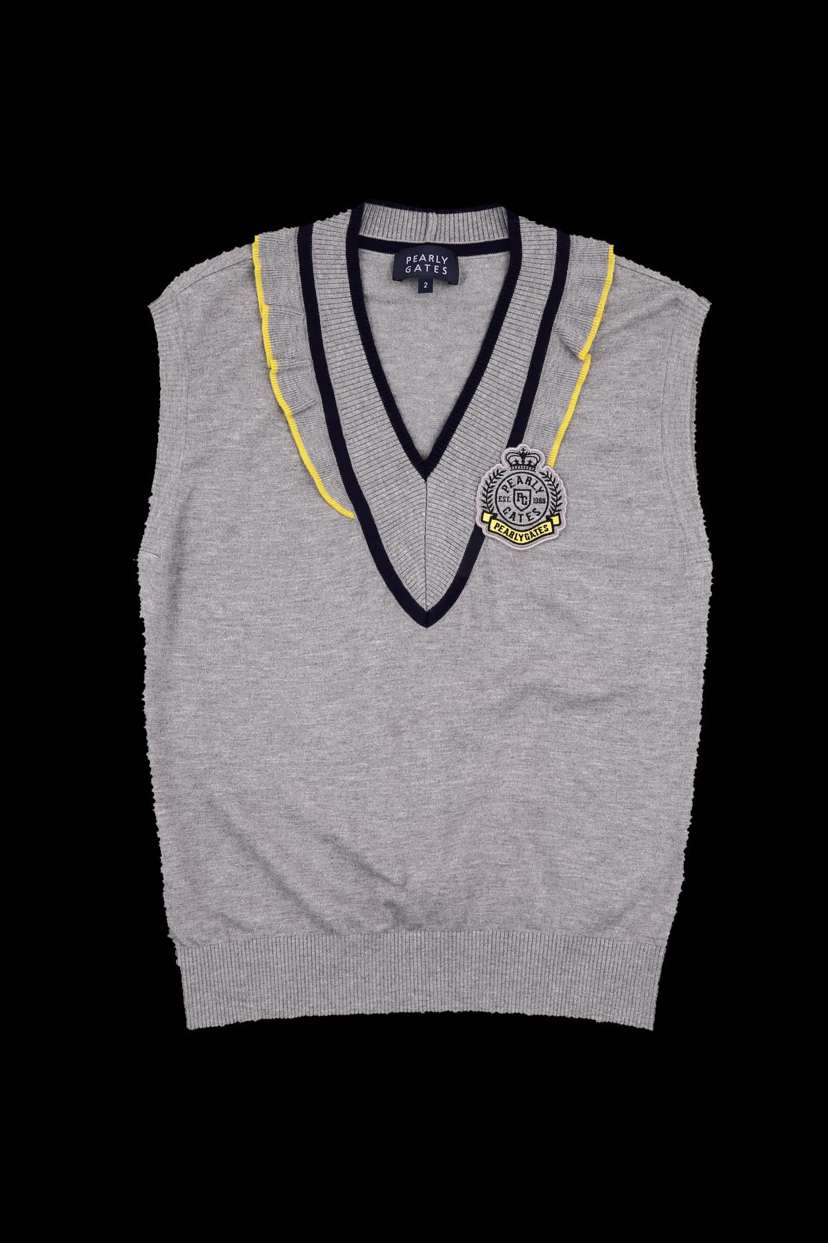 배색 민소매 니트