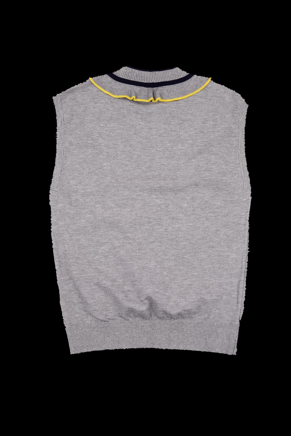 배색 민소매 니트