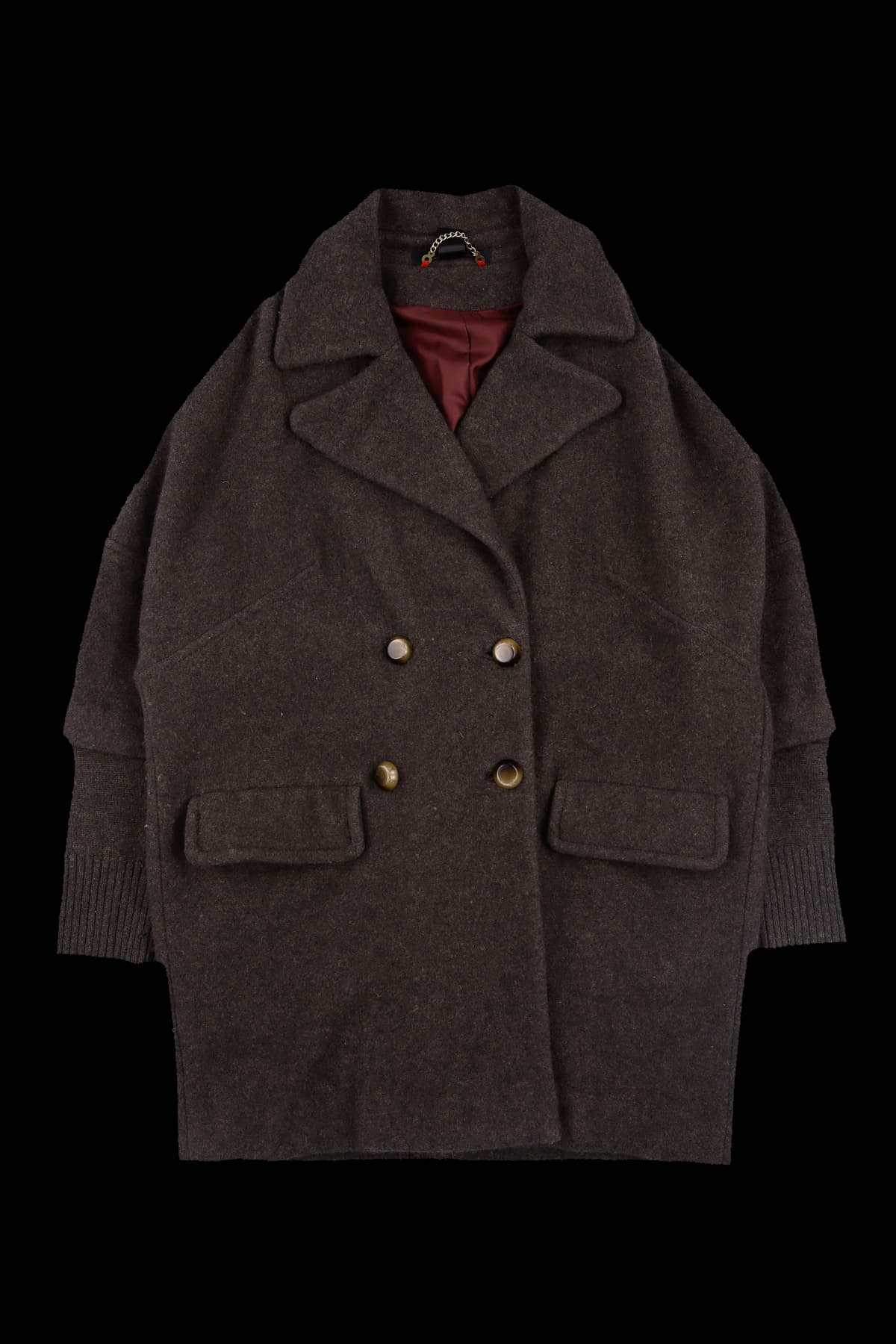 투버튼 카라 코트