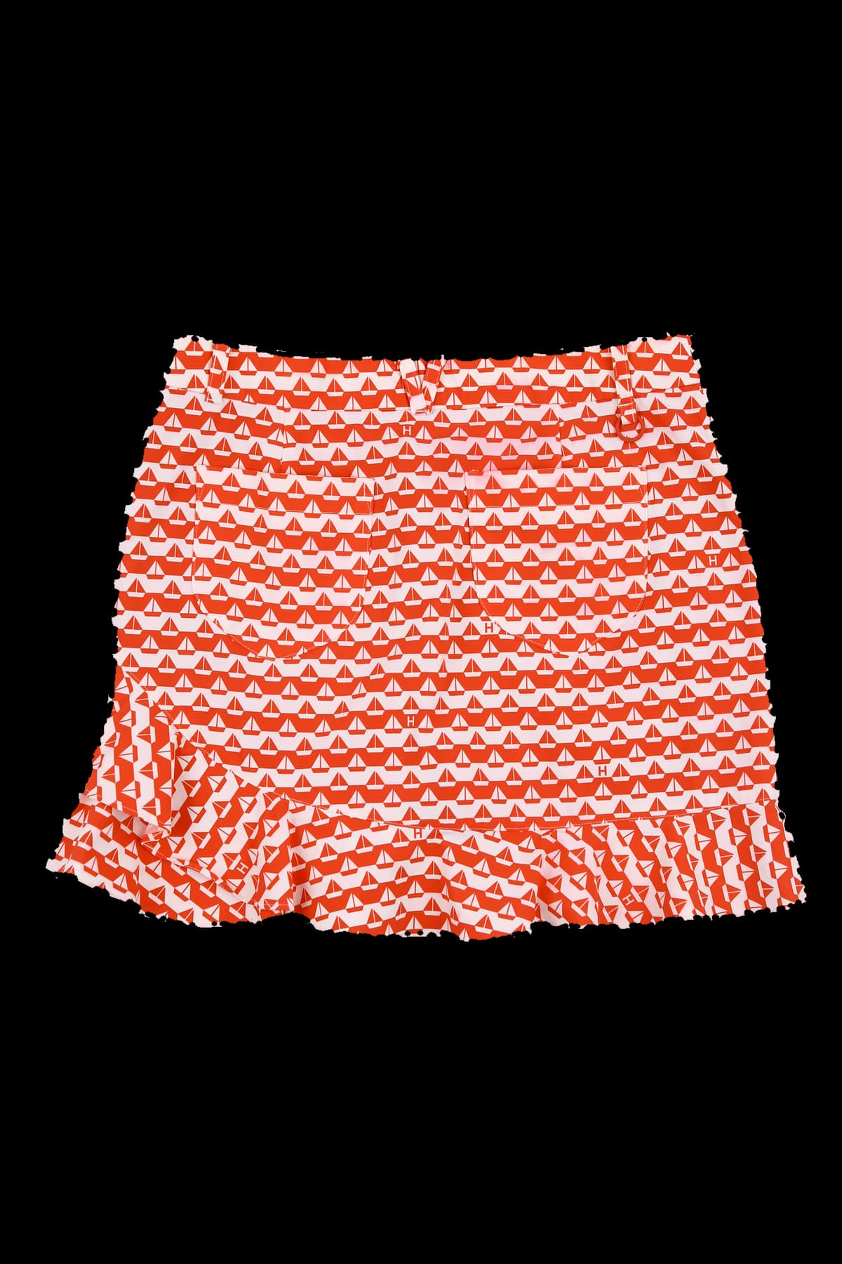 로고 패턴 플레어 스커트