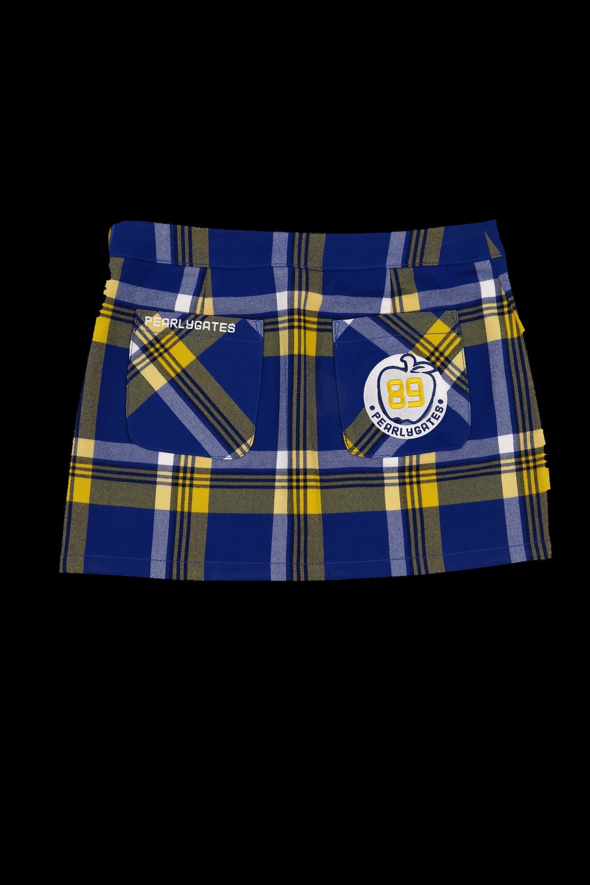 블루체크 쓰리버튼 스커트