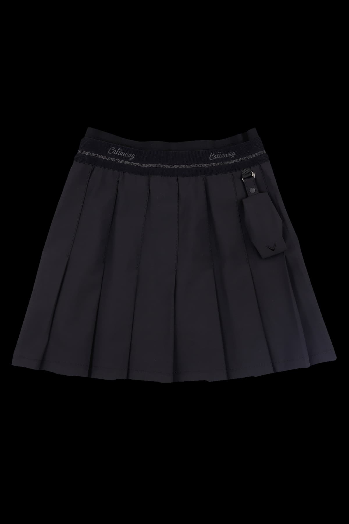 로고 밴딩 플리츠 스커트