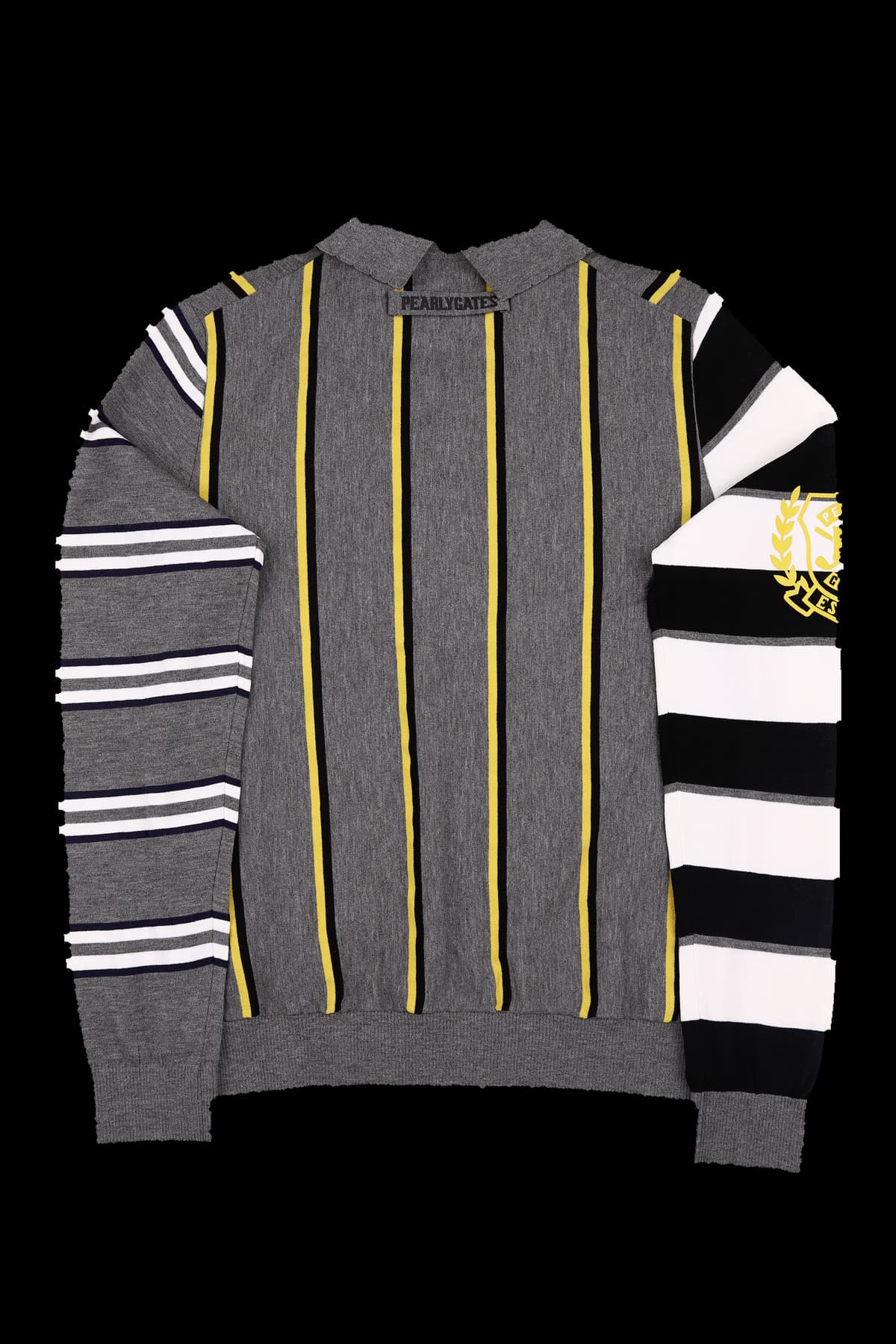 스마일 스트라이프 배색 니트