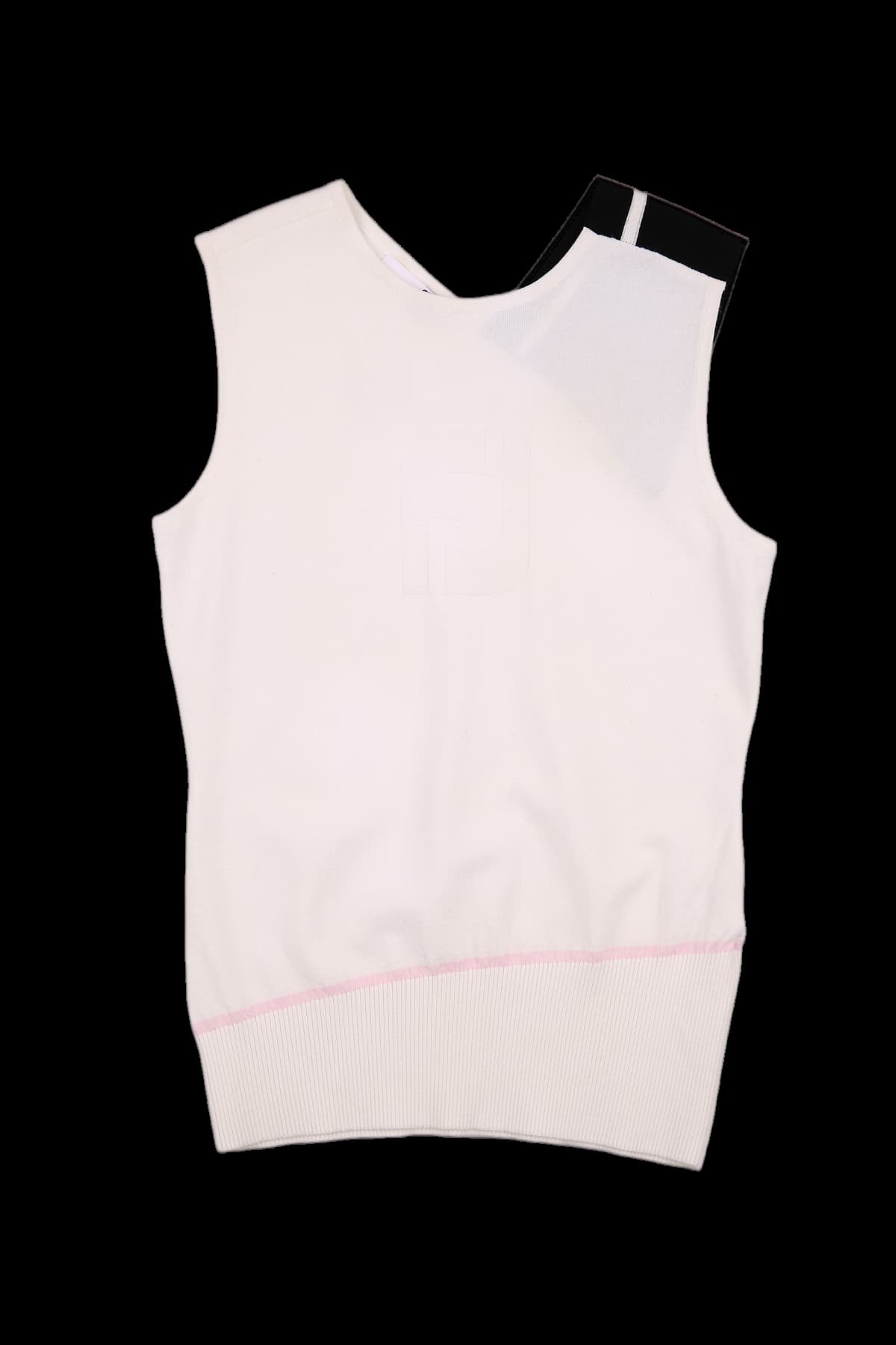 슬리브리스 배색 니트