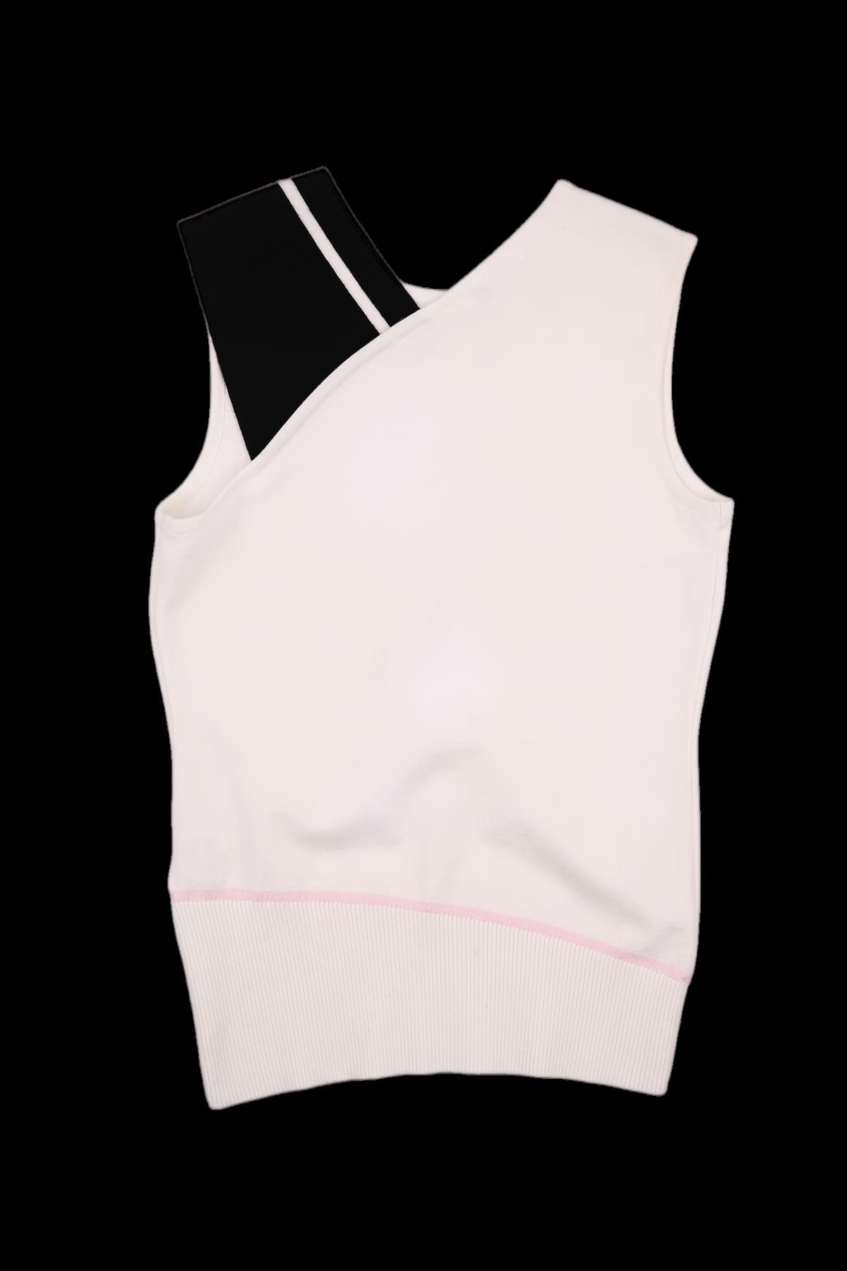 슬리브리스 배색 니트