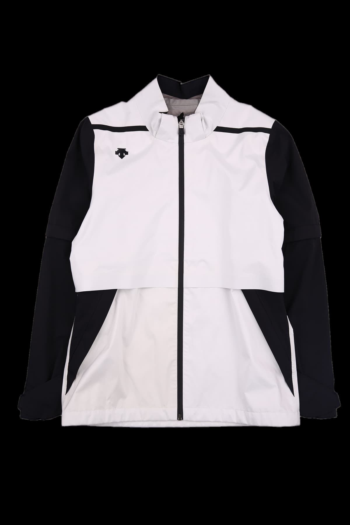 배색 집업 레인 자켓