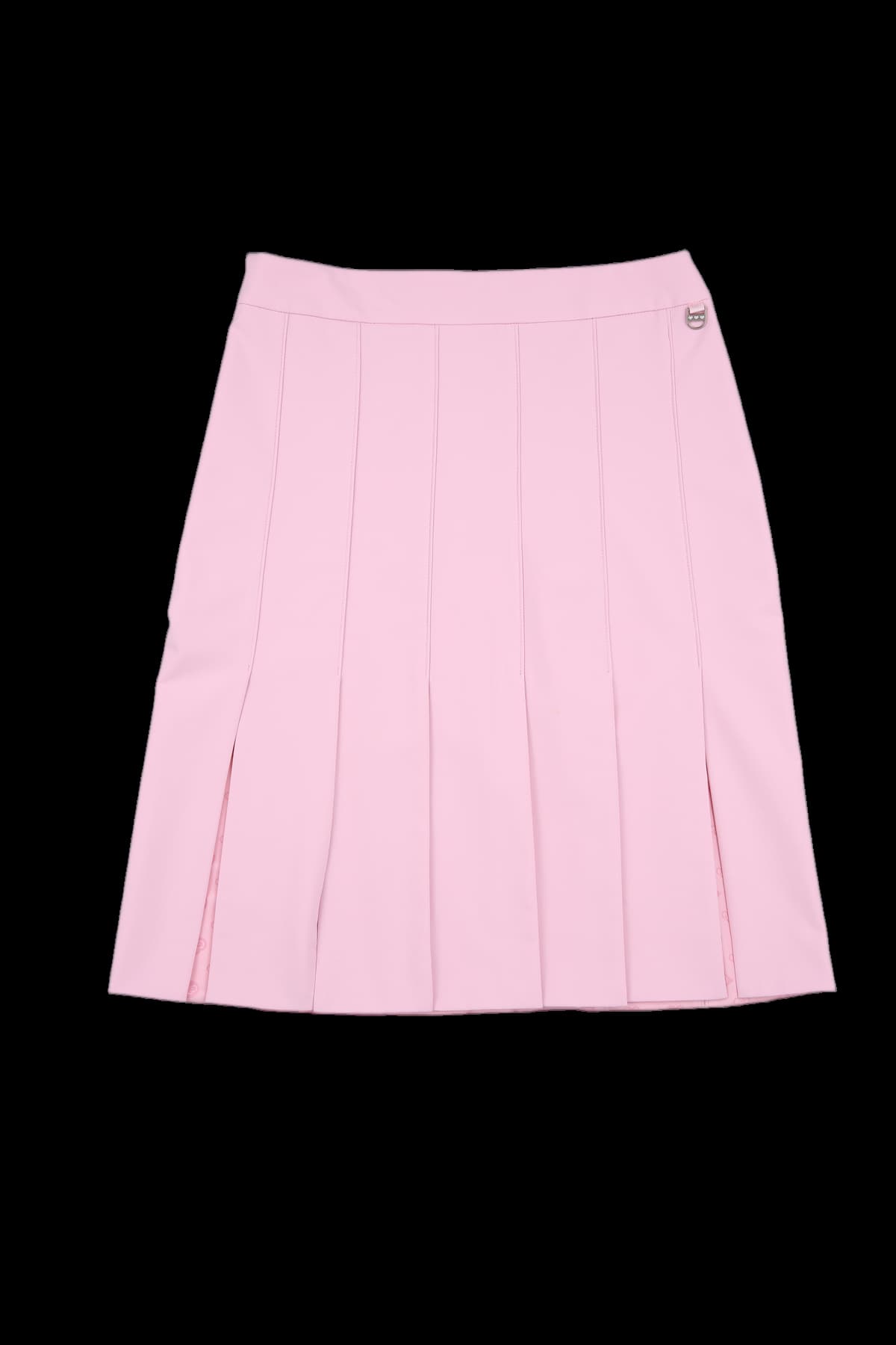 플리츠 슬릿 미디 스커트