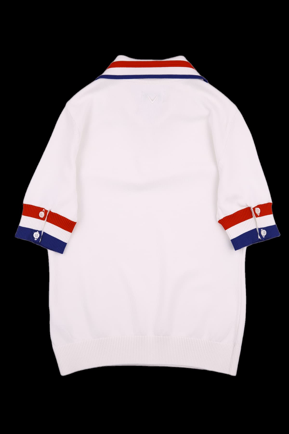 배색 카라 니트