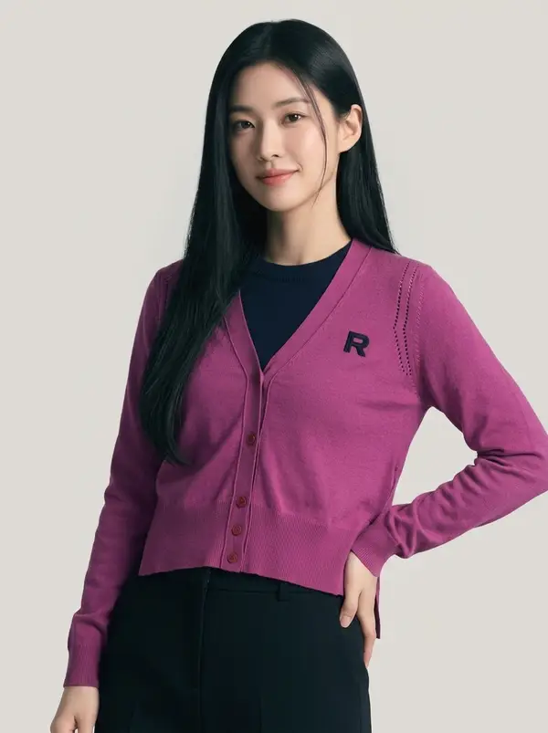 펀칭 디테일 가디건