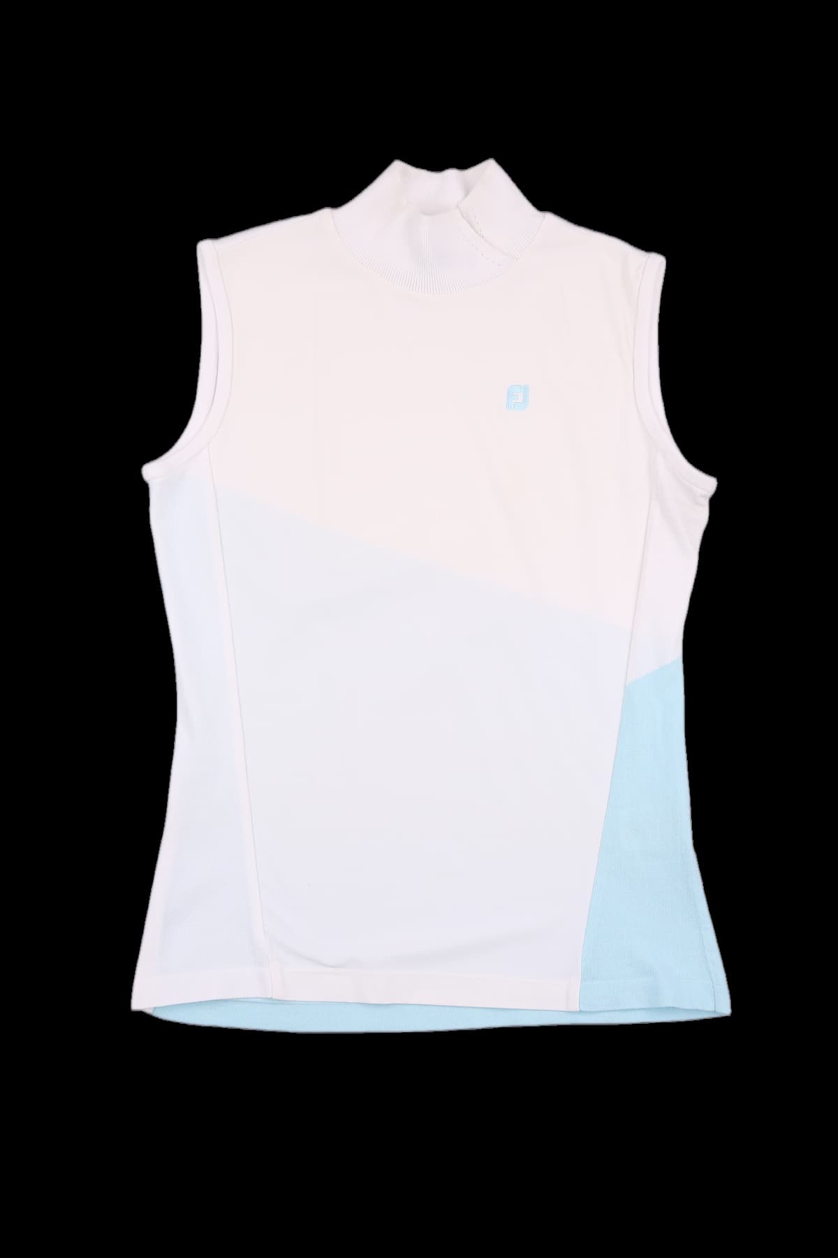 슬리브리스 니트 배색 티셔츠