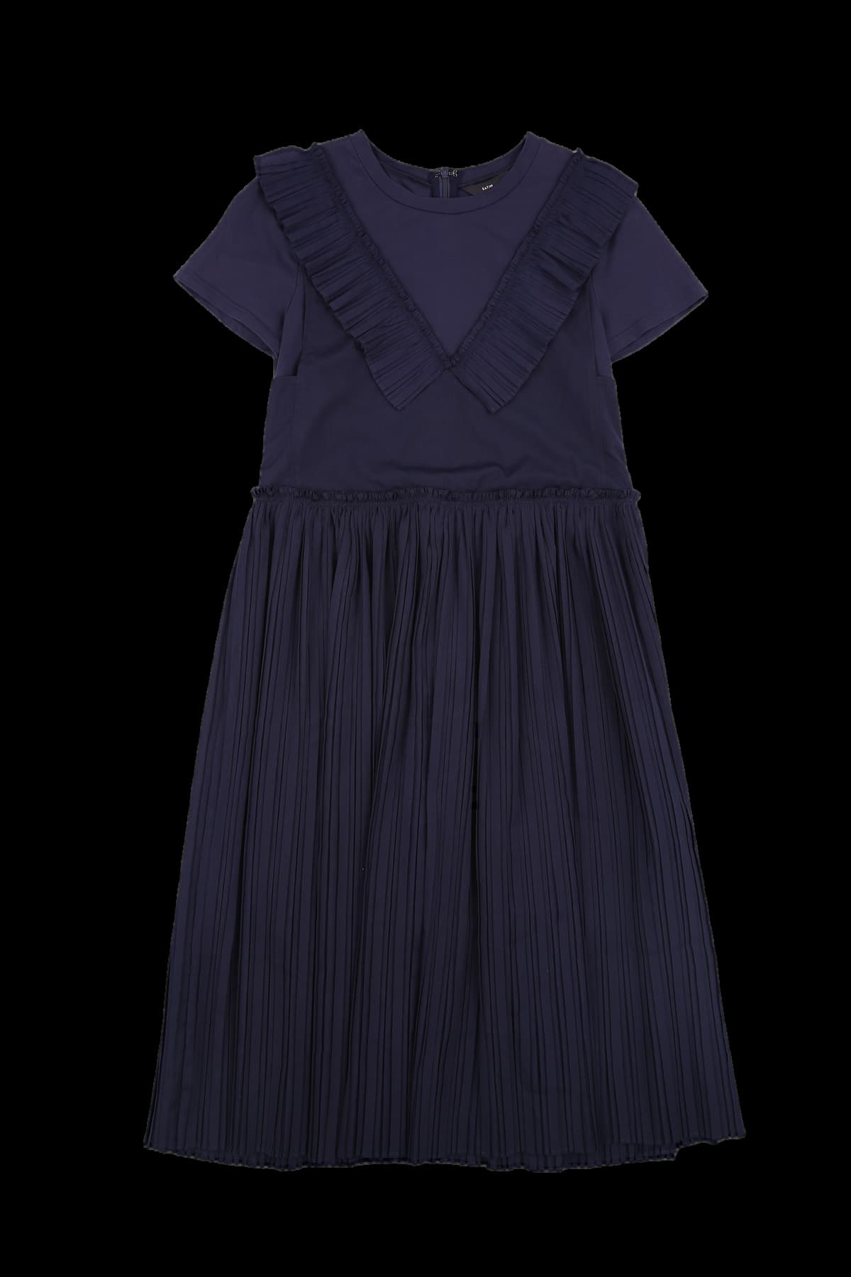 반팔 플리츠 롱 원피스