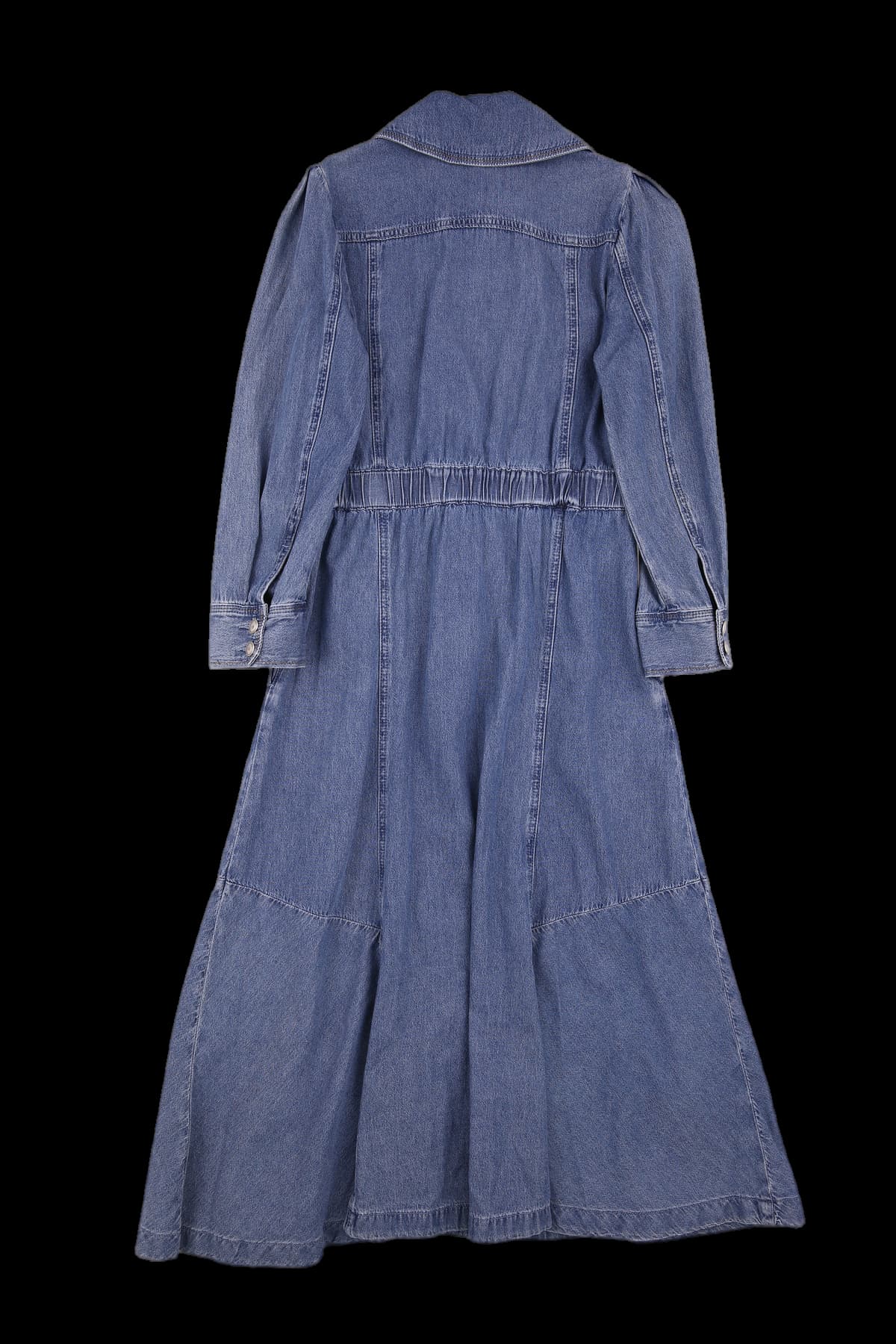 카라 데님 슬릿 원피스