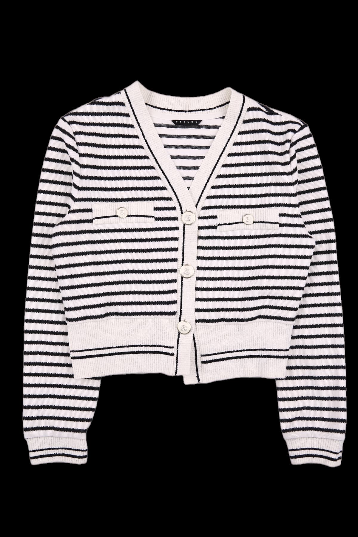 스트라이프 니트 가디건