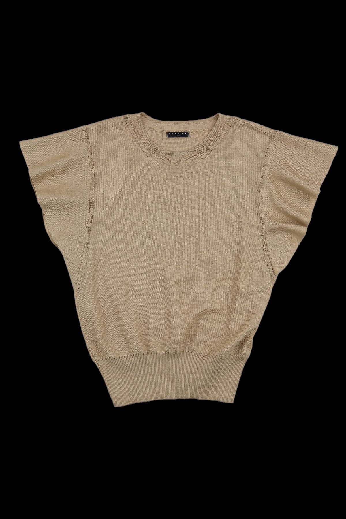 소매 셔링 반팔 니트