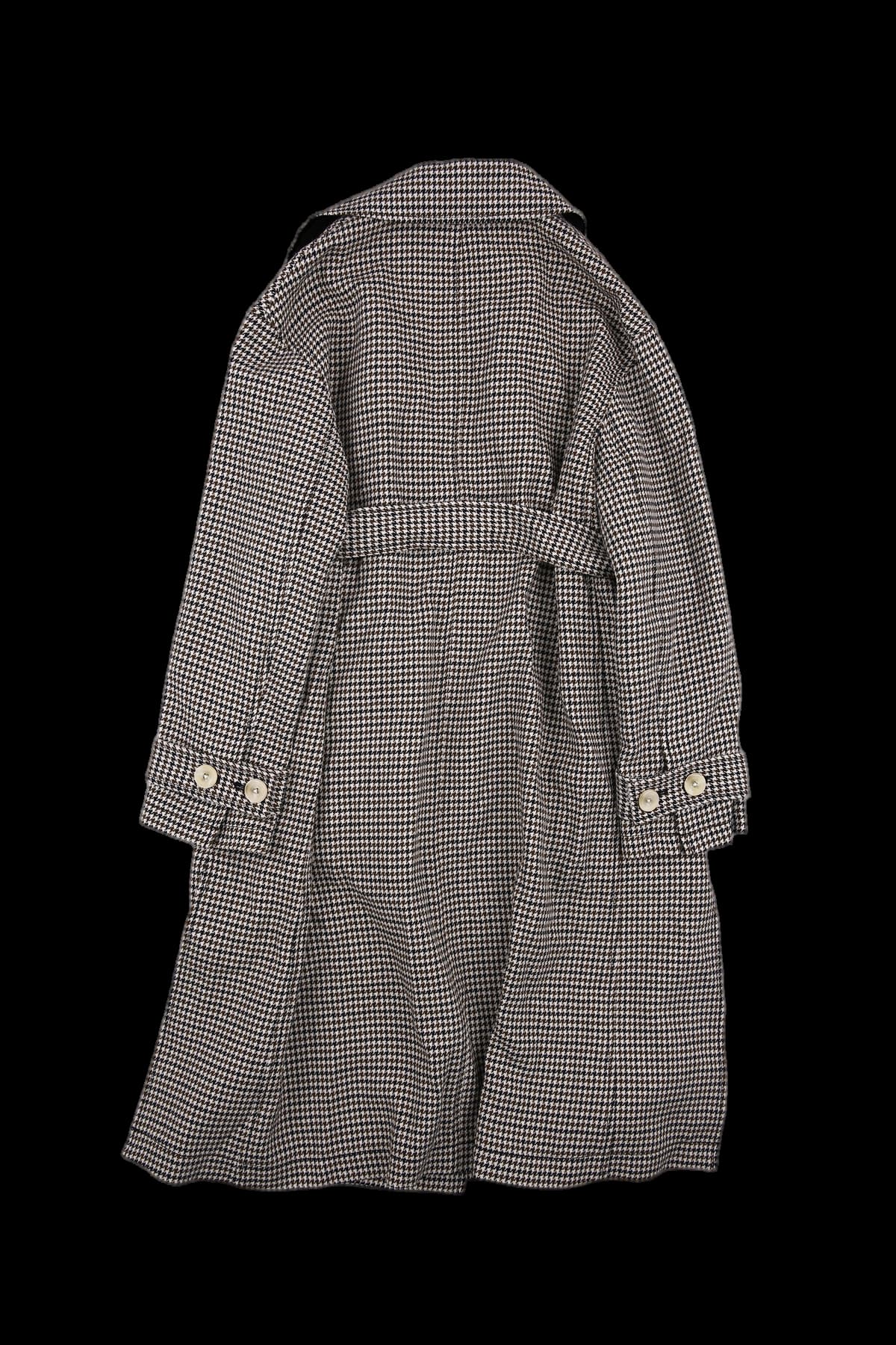 체크 울 트렌치코트