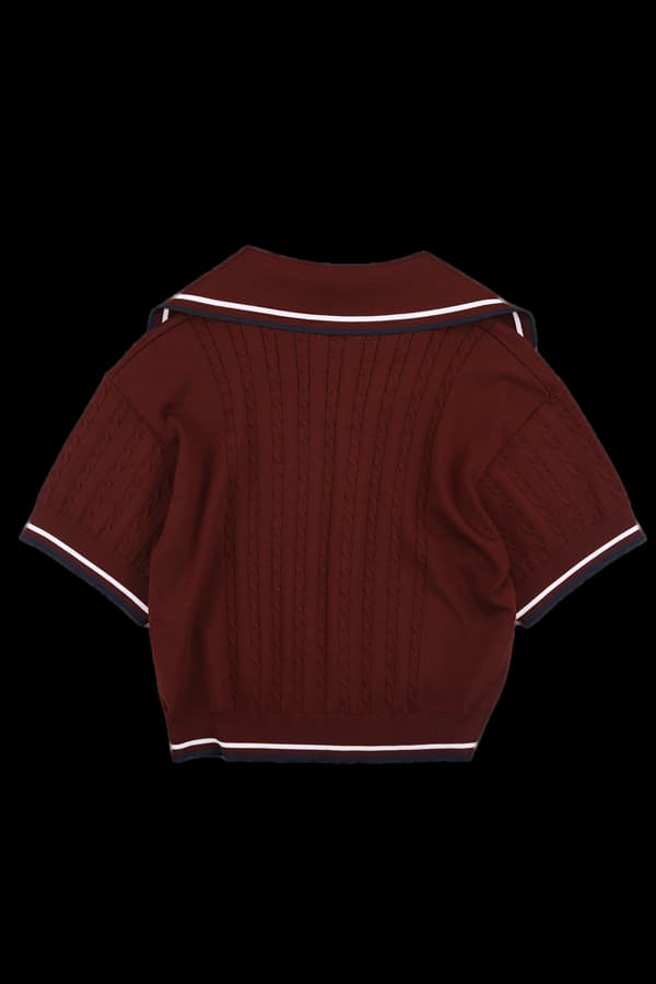 반팔 카라 니트