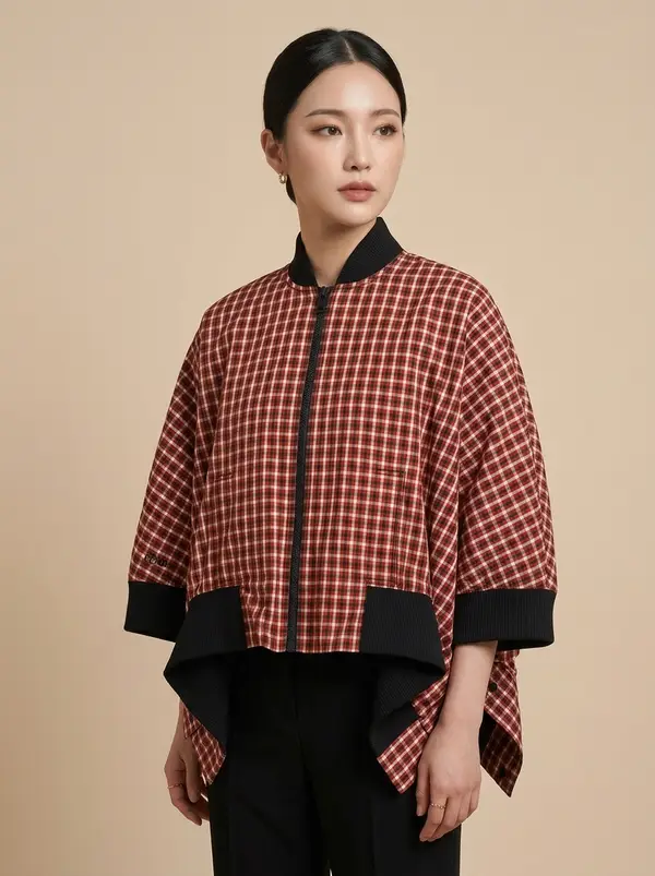 체크 로브 자켓