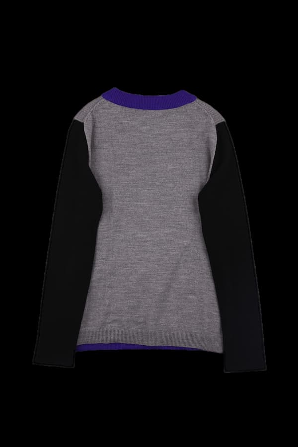 배색 긴팔 니트