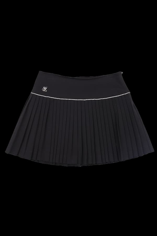 큐빅로고 플리츠스커트