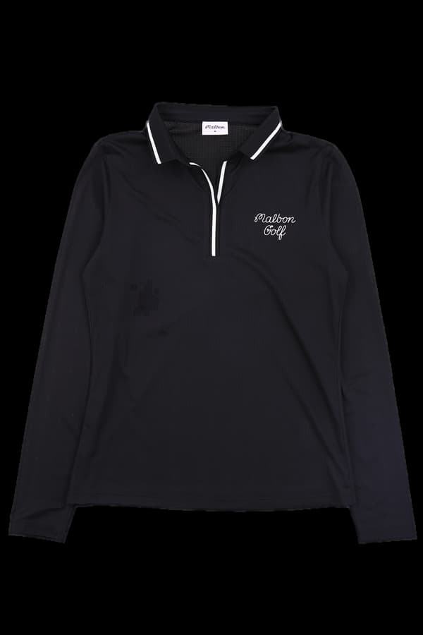 브이넥 로고 긴팔티셔츠