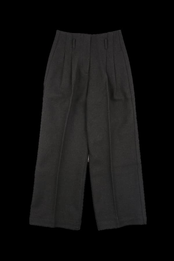 모직 와이드 슬랙스 팬츠