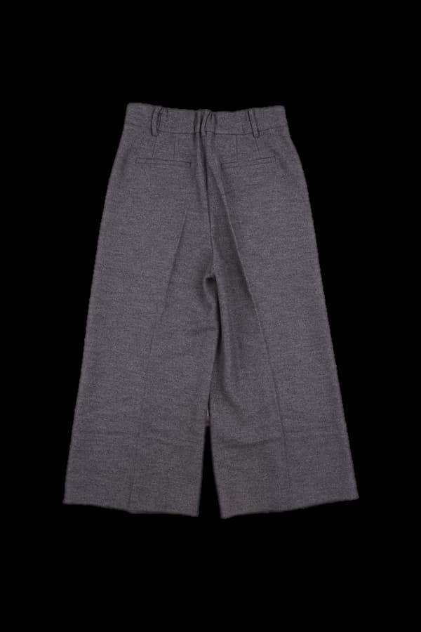 모직 와이드 8부 슬랙스