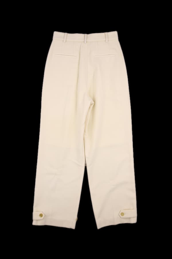 모직 단추 와이드 슬랙스 팬츠