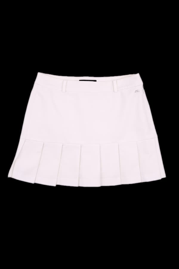 로고 플리츠 스커트