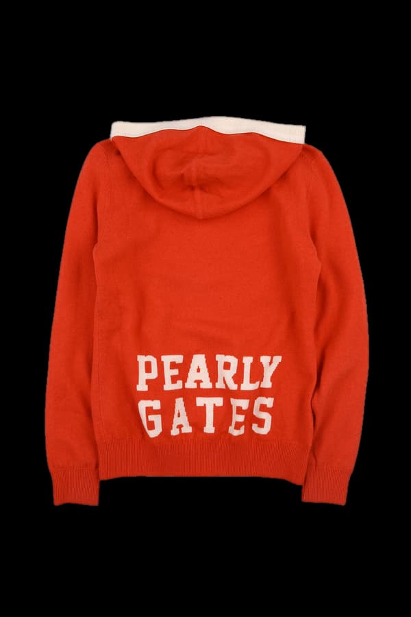 후드 로고 니트 집업