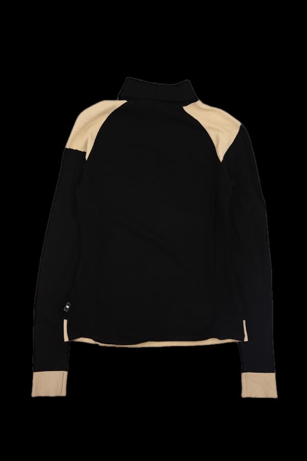 배색 하이넥 긴팔니트