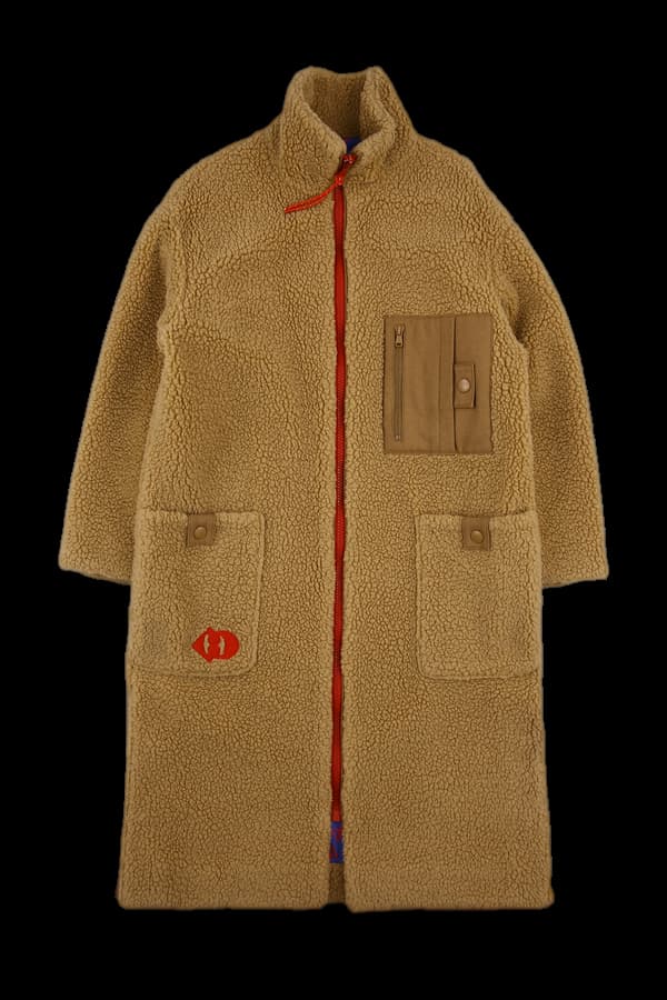 포켓 플리스 롱 집업