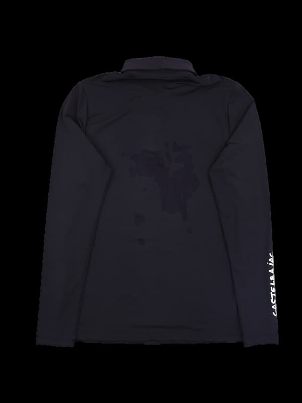 패턴 프린팅 카라 긴팔티셔츠