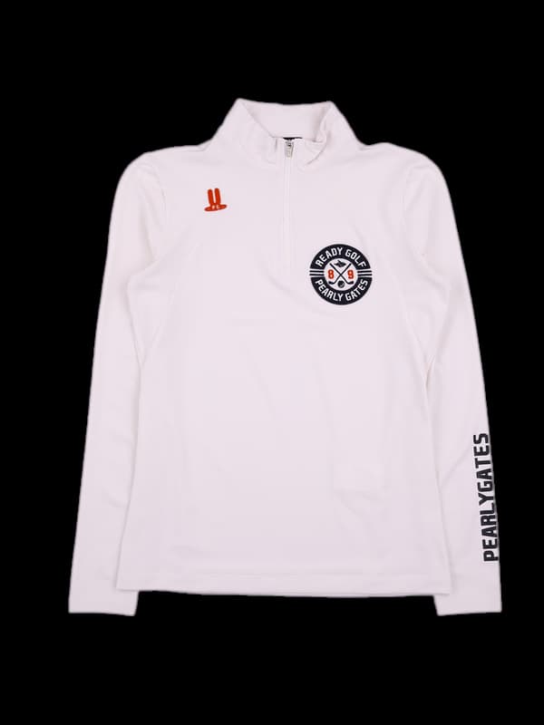 하프집업 레터링 긴팔티셔츠