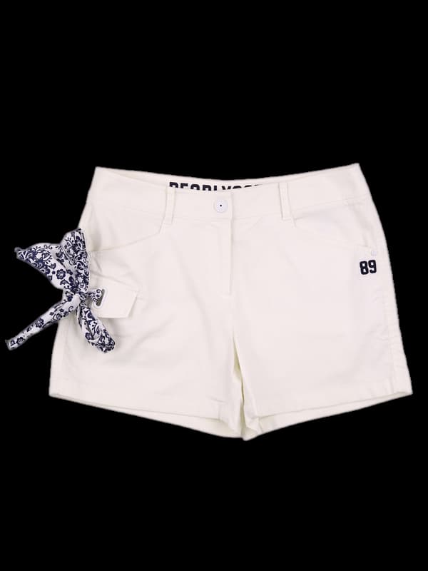 사이드 리본 코튼 반바지