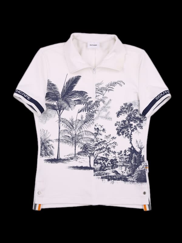 하이넥 하프집업 반팔