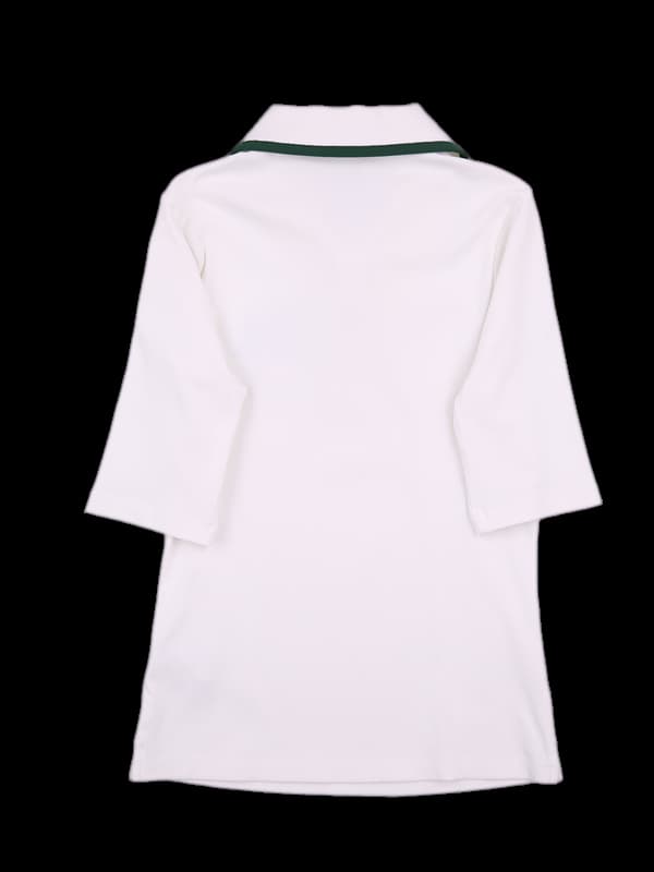 배색 칼라 하프집업 반팔