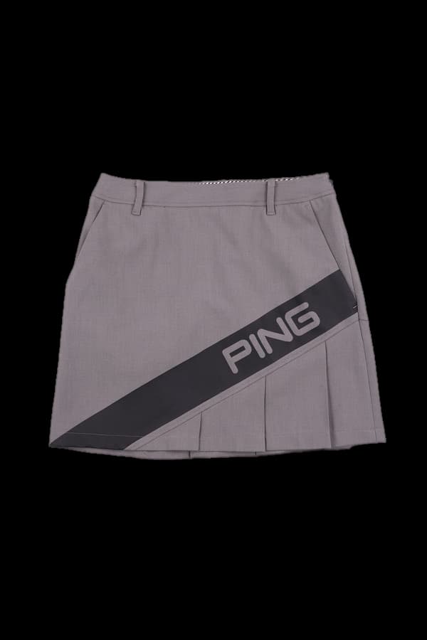 로고 플리츠 스커트