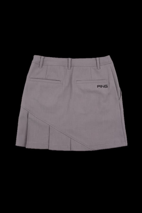 로고 플리츠 스커트