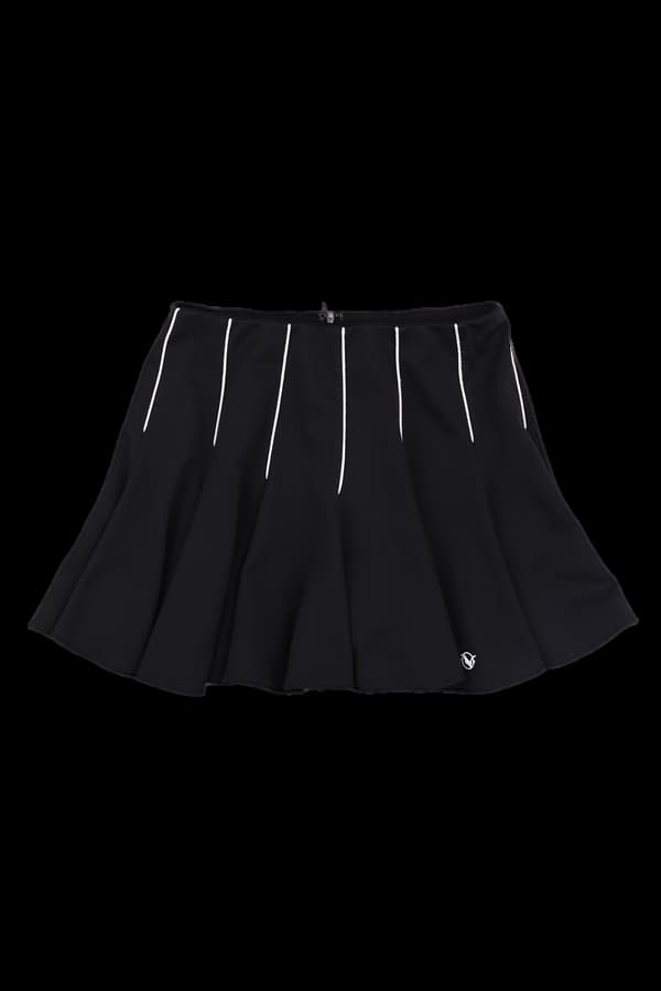 패턴 로고 플레어 스커트