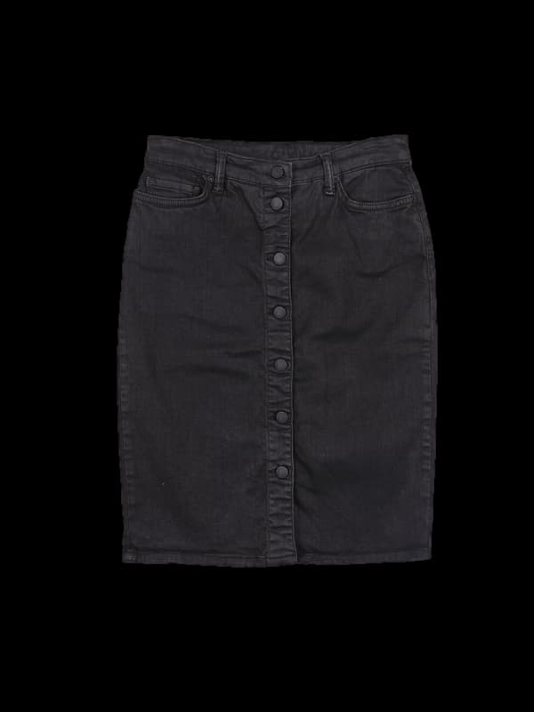 버튼 데님 스커트