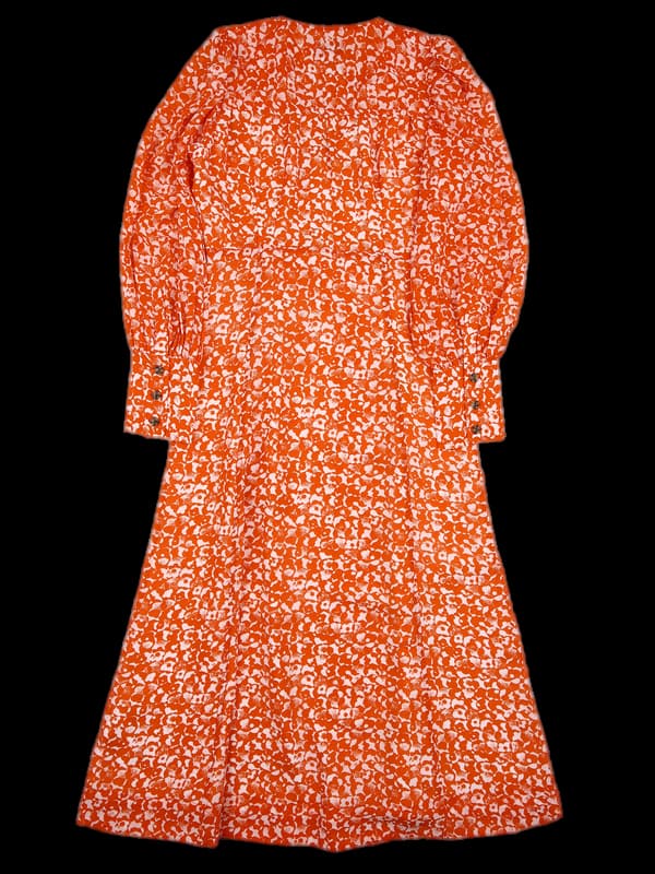 버튼 플라워 패턴 원피스