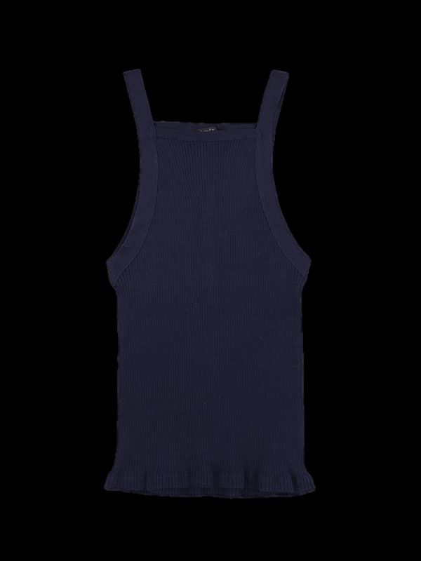 골지 민소매 티셔츠