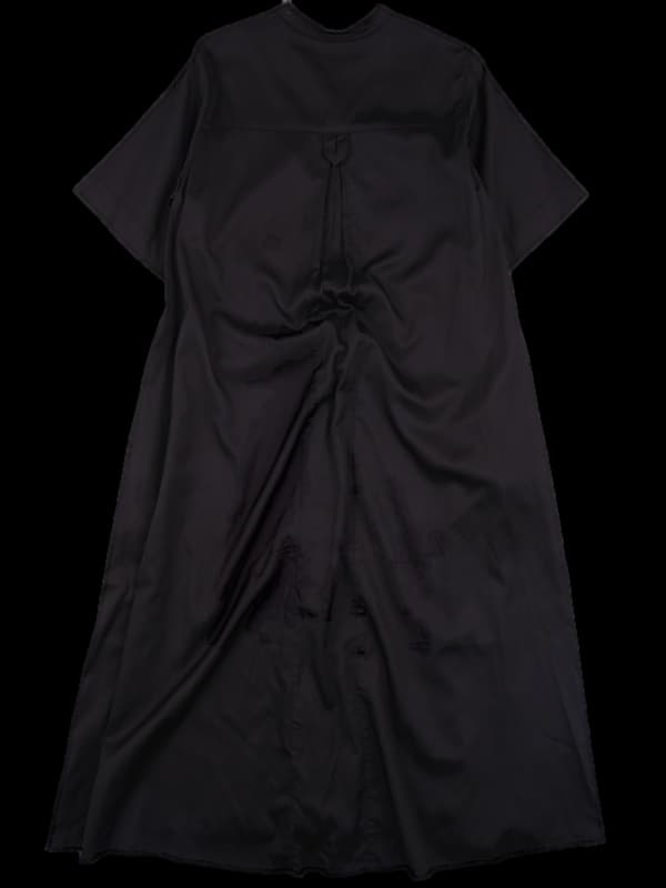 버튼 브이넥 롱 원피스