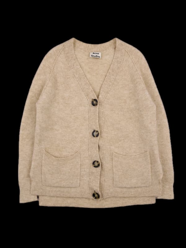 알파카 울 브이넥 가디건